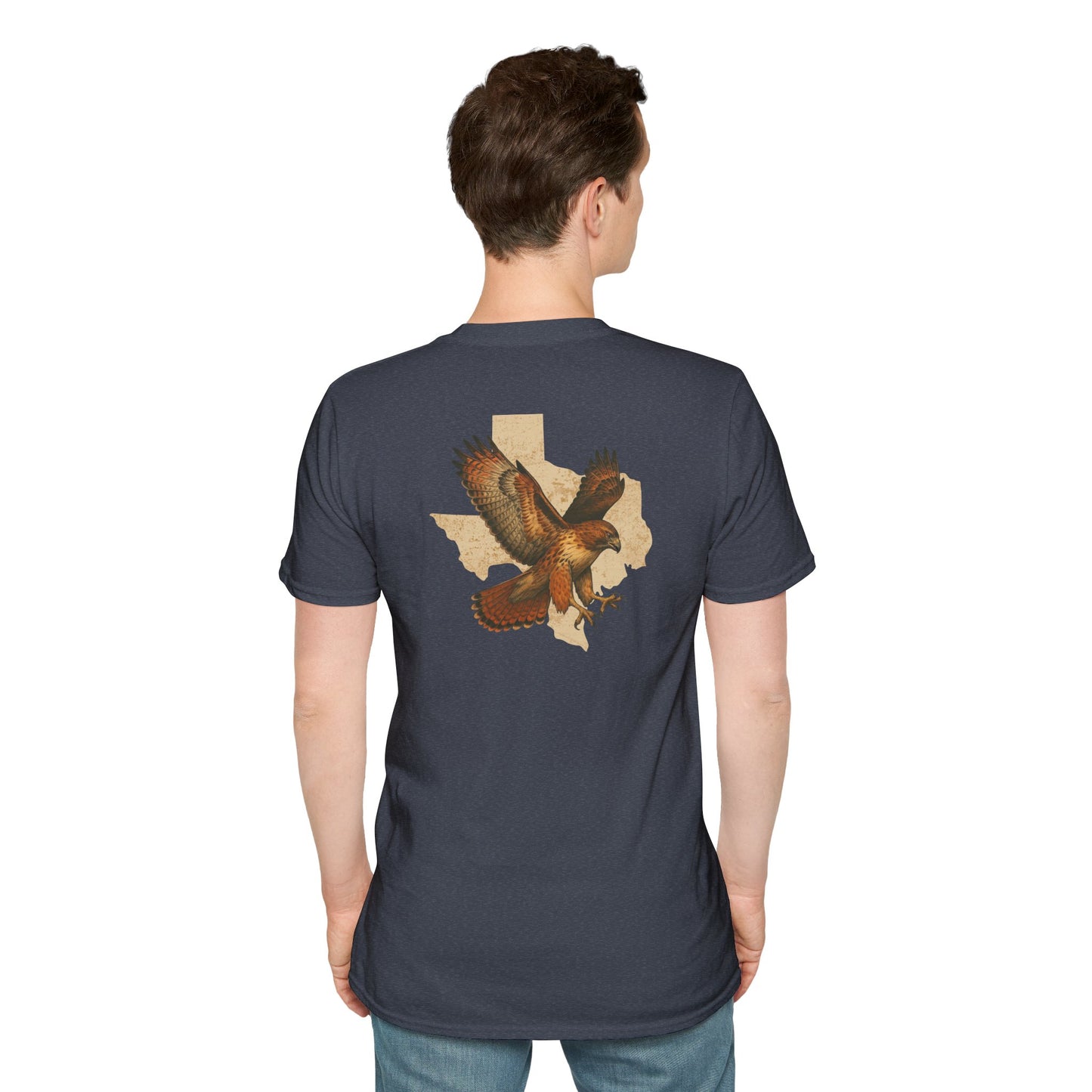 Texas Red-Tailed Hawk on the back of the T-Shirt