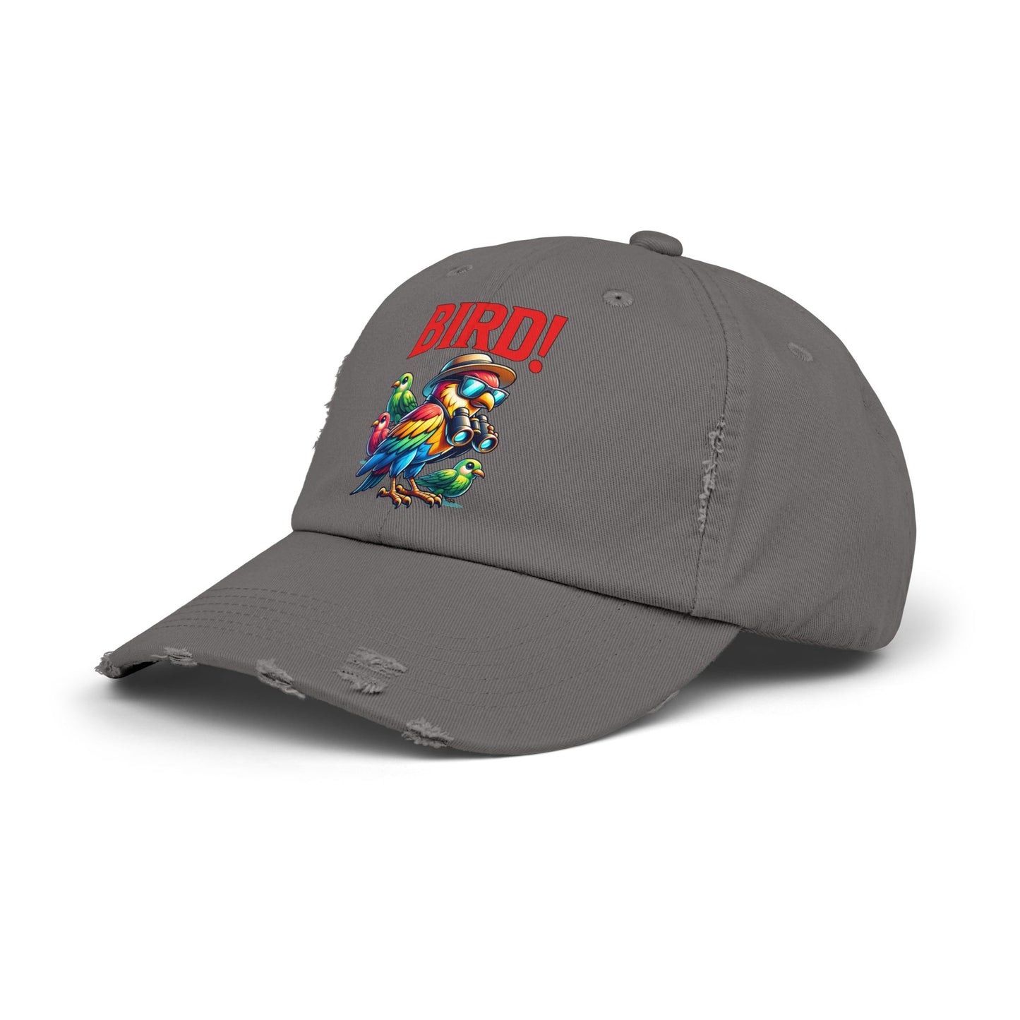 The Nerdy Birder BIRD! Vintage Style Hat - Unisex Distressed Cap