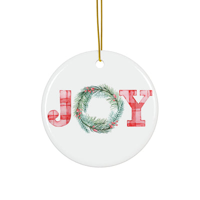 Joyful Holiday Ceramic Ornaments - 4 Festive Shapes
