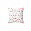 Holiday Flamingo with Candy Canes -  Polyester Square Pillow - A whimsical and festive touch to your home decor
