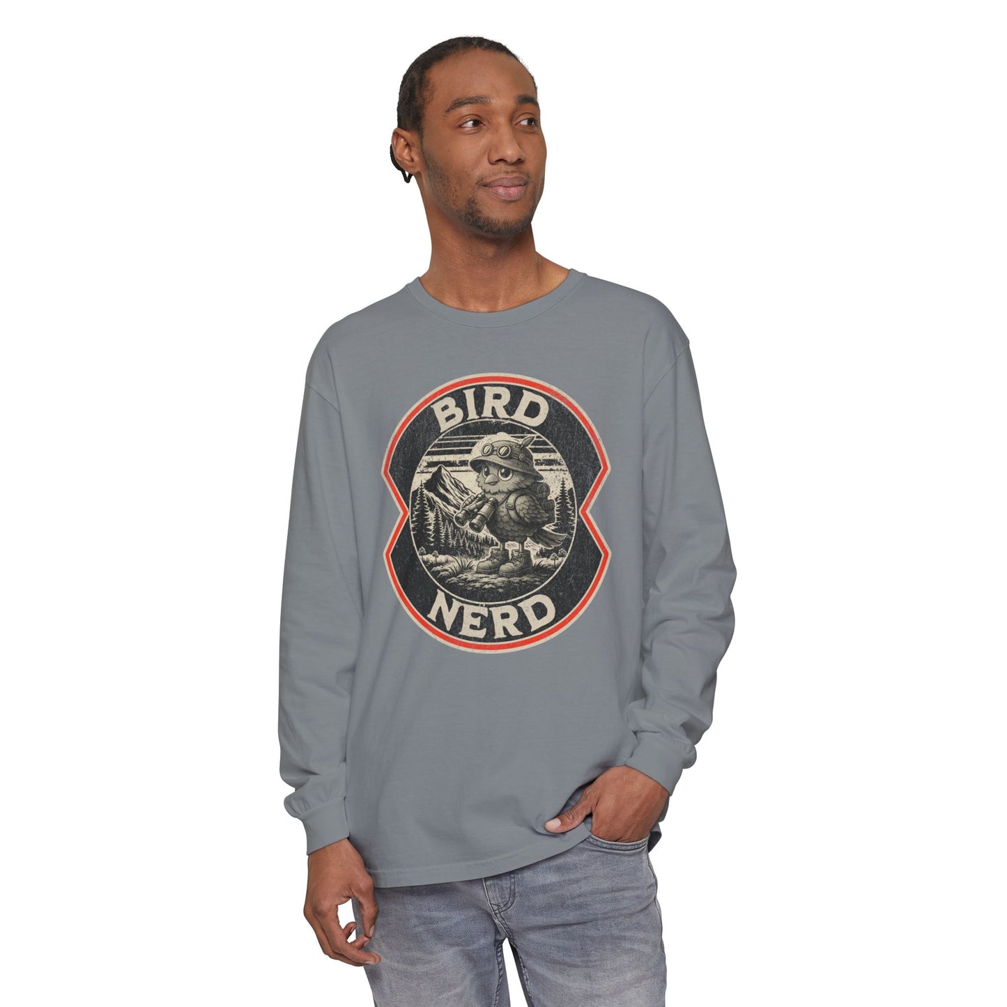 Bird Nerd Retro Long Sleeve Tee