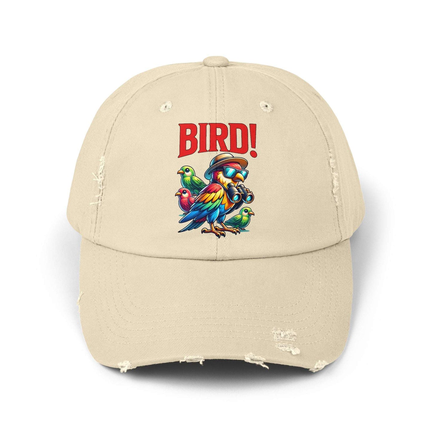 The Nerdy Birder BIRD! Vintage Style Hat - Unisex Distressed Cap