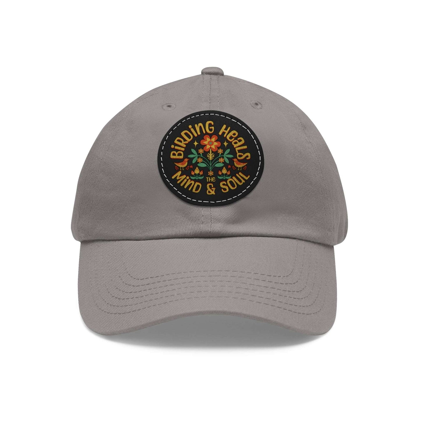 The Nerdy Birder - "Birding Heals the Mind and Soul" Dad Hat, Leather Patch Cap, Perfect Gift for Dads, Nature Lovers, Casual Style Cap, Summer Accessories
