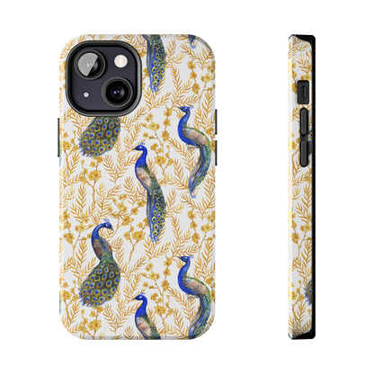Elegant Peacock Tough Phone Case - Stylish Protection for Nature Lovers