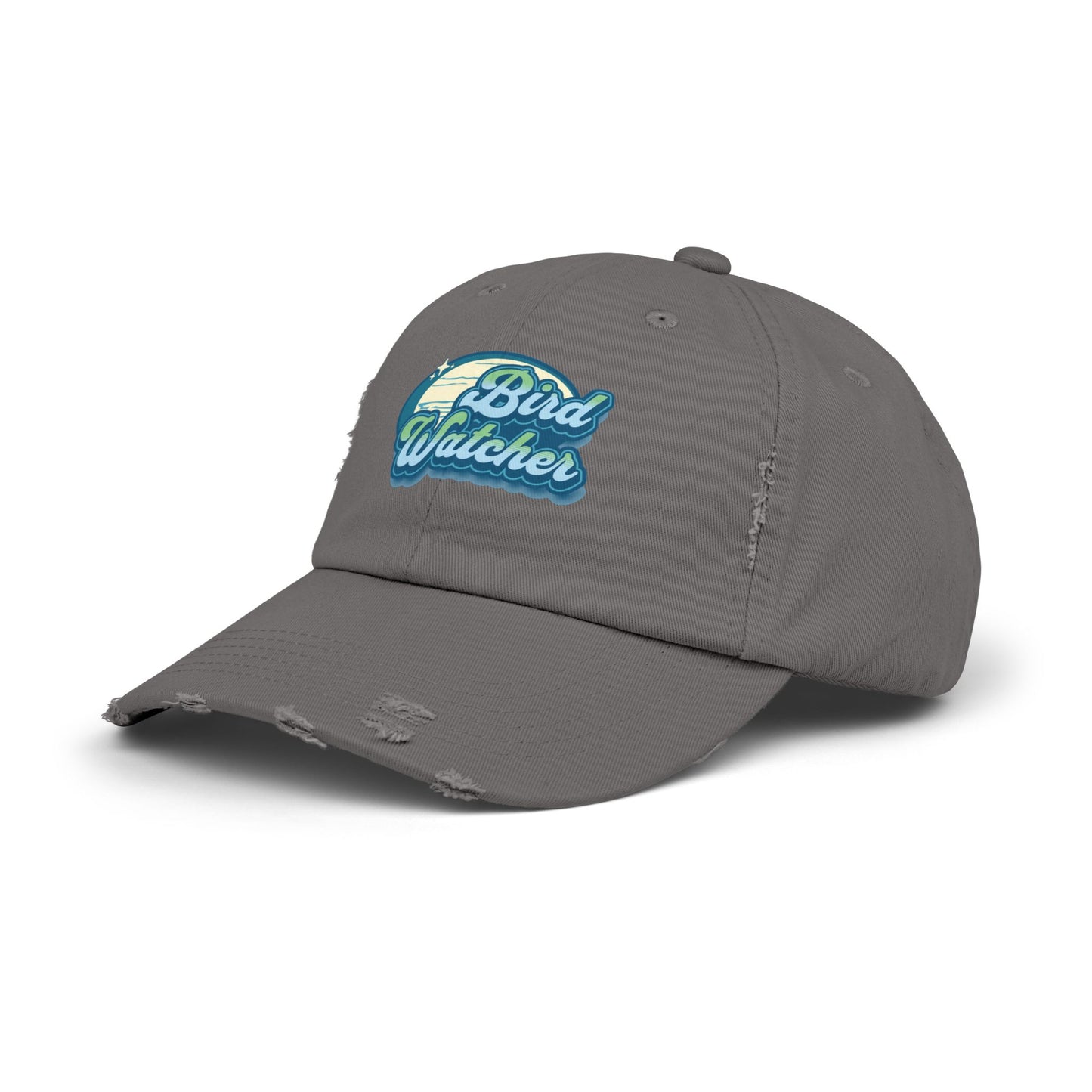 The Nerdy Birder Bird Watcher Teal Vintage Style Hat - Unisex Distressed Cap