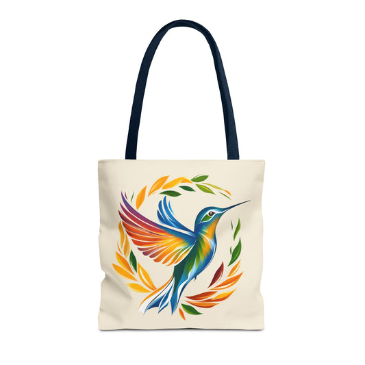 Hummingbird Rainbow Tote Bag - Natural color