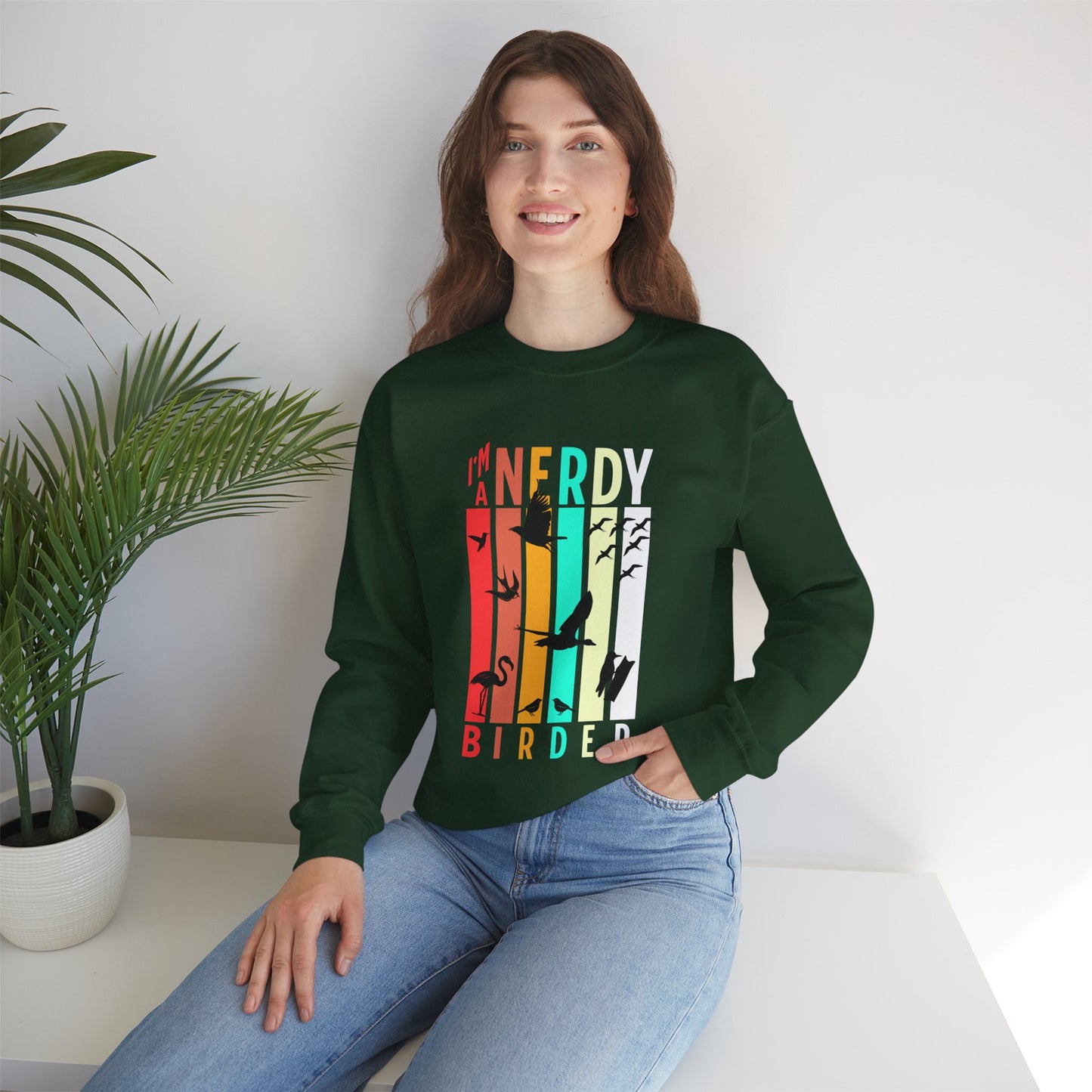 I'm A Nerdy Birder Unisex Heavy Blend Crewneck