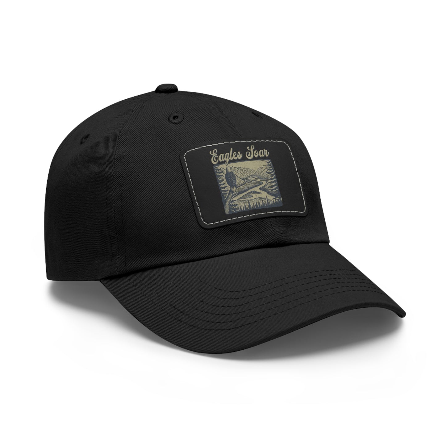 Eagles Soar Dad Hat with Leather Patch, Casual Cap for Bird Lovers, Unique Gift for Birdwatching, Outdoor Adventure Hat, Unisex