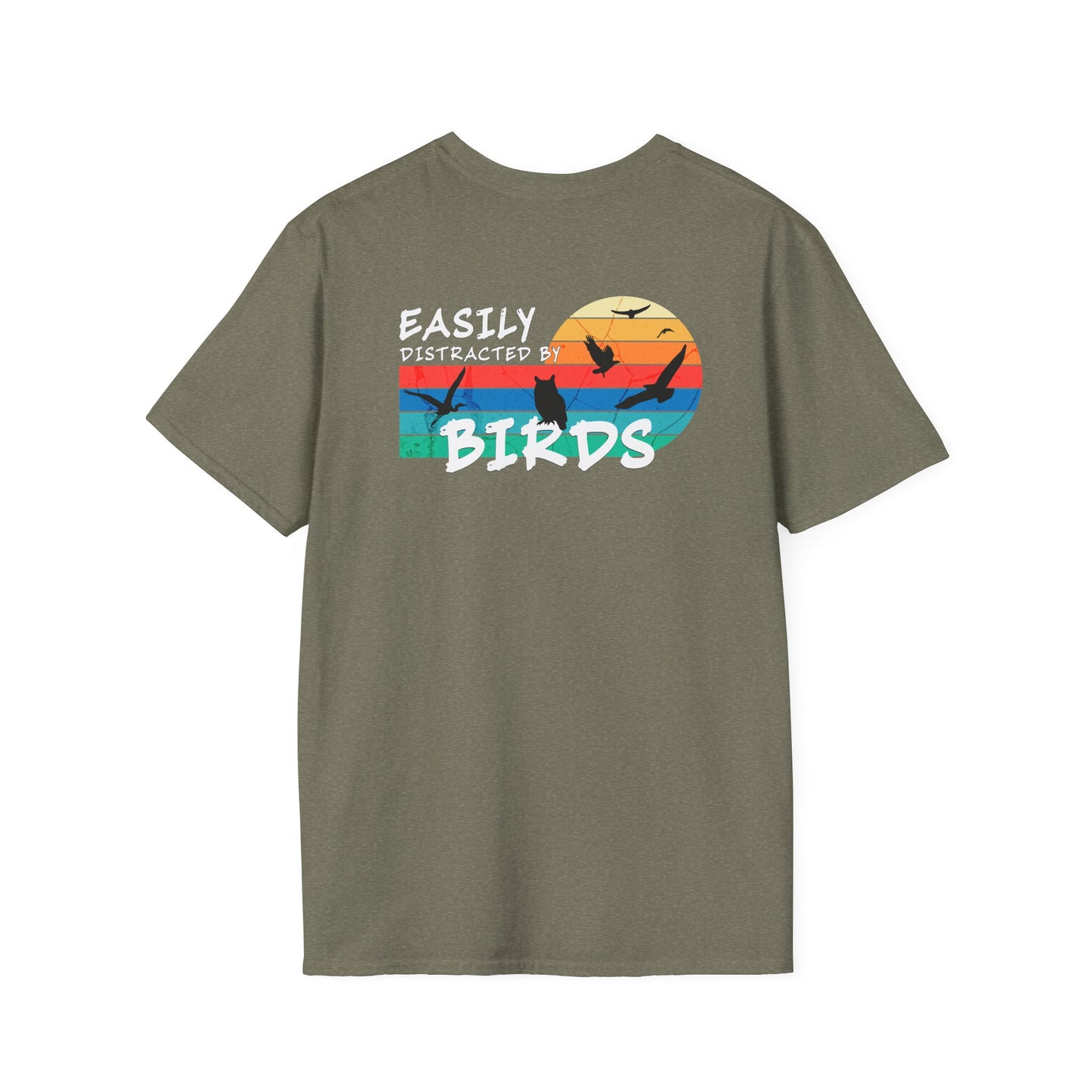 Easily Distracted by Birds – Sunset Back Graphic T-Shirt