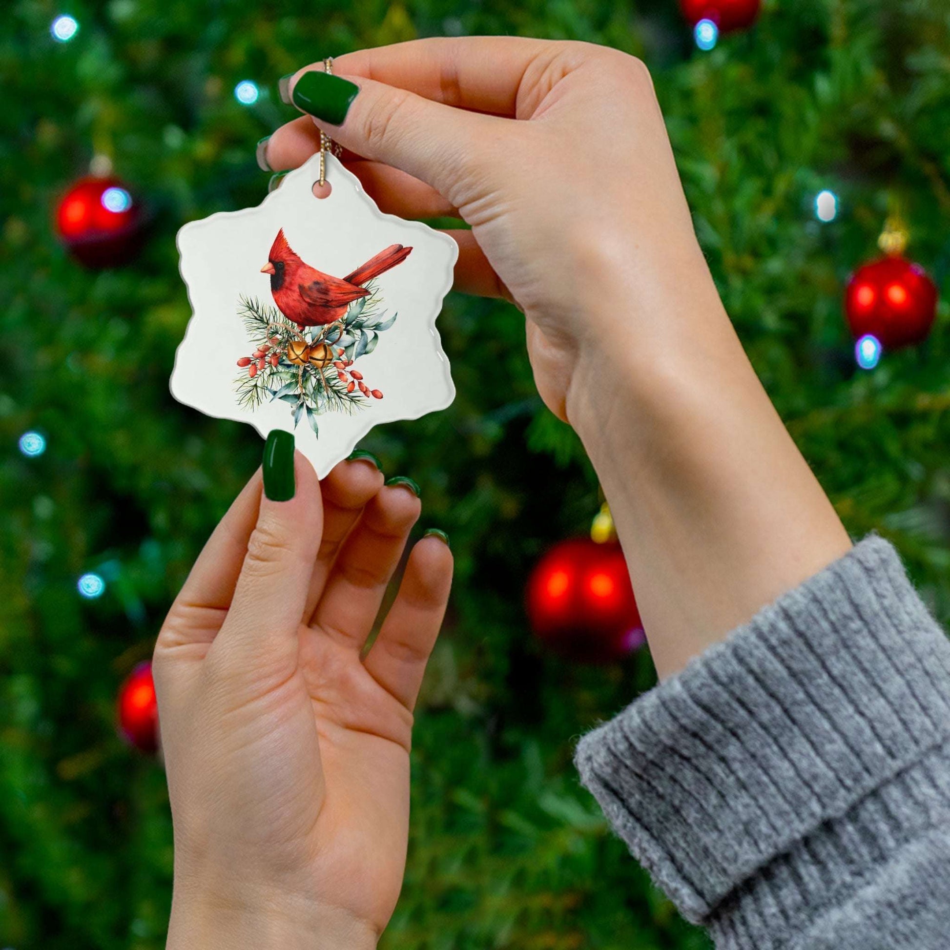 Holiday Cardinal Ceramic Ornament - Festive Decor for Christmas