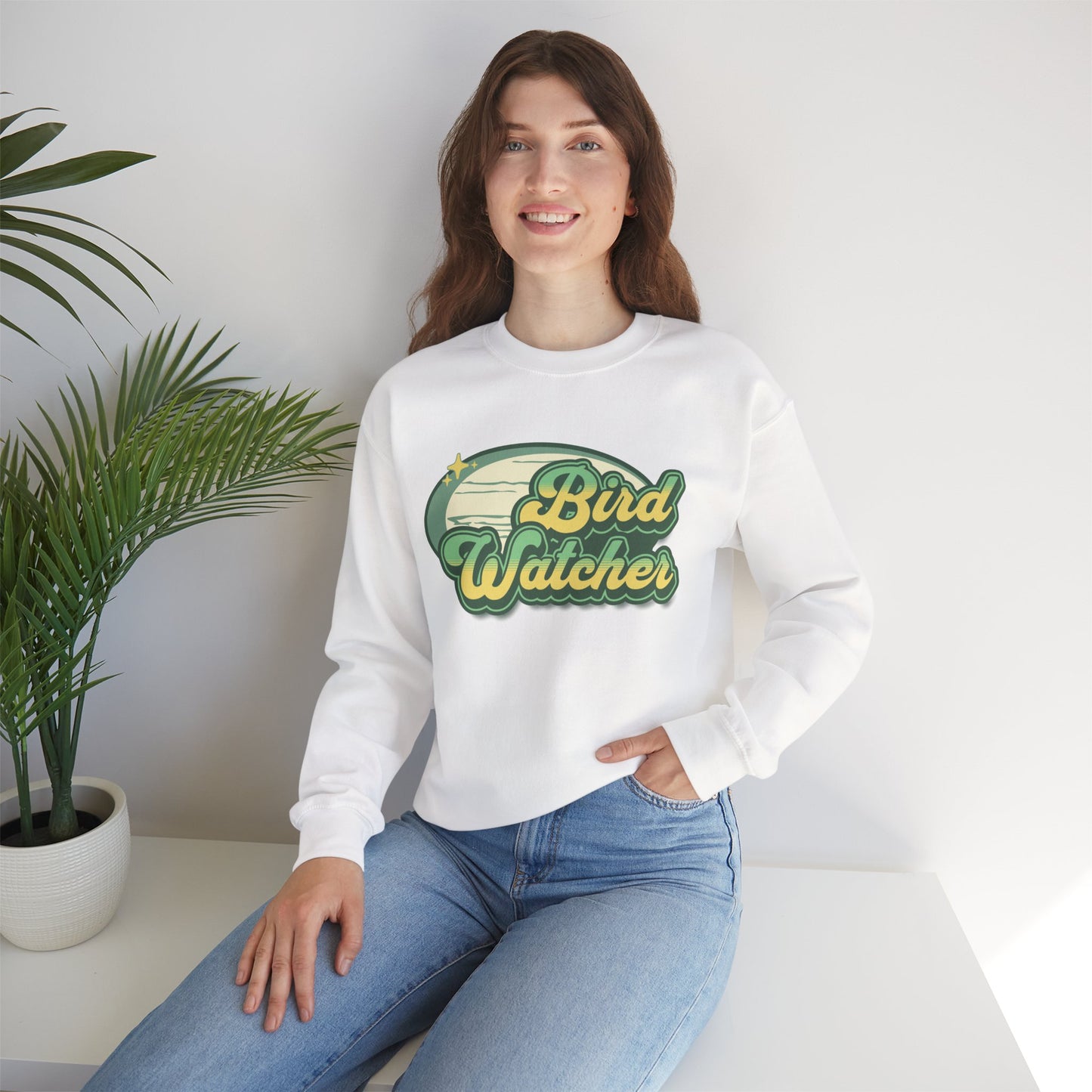 Bird Watcher Graphic Unisex Crewneck Sweatshirt