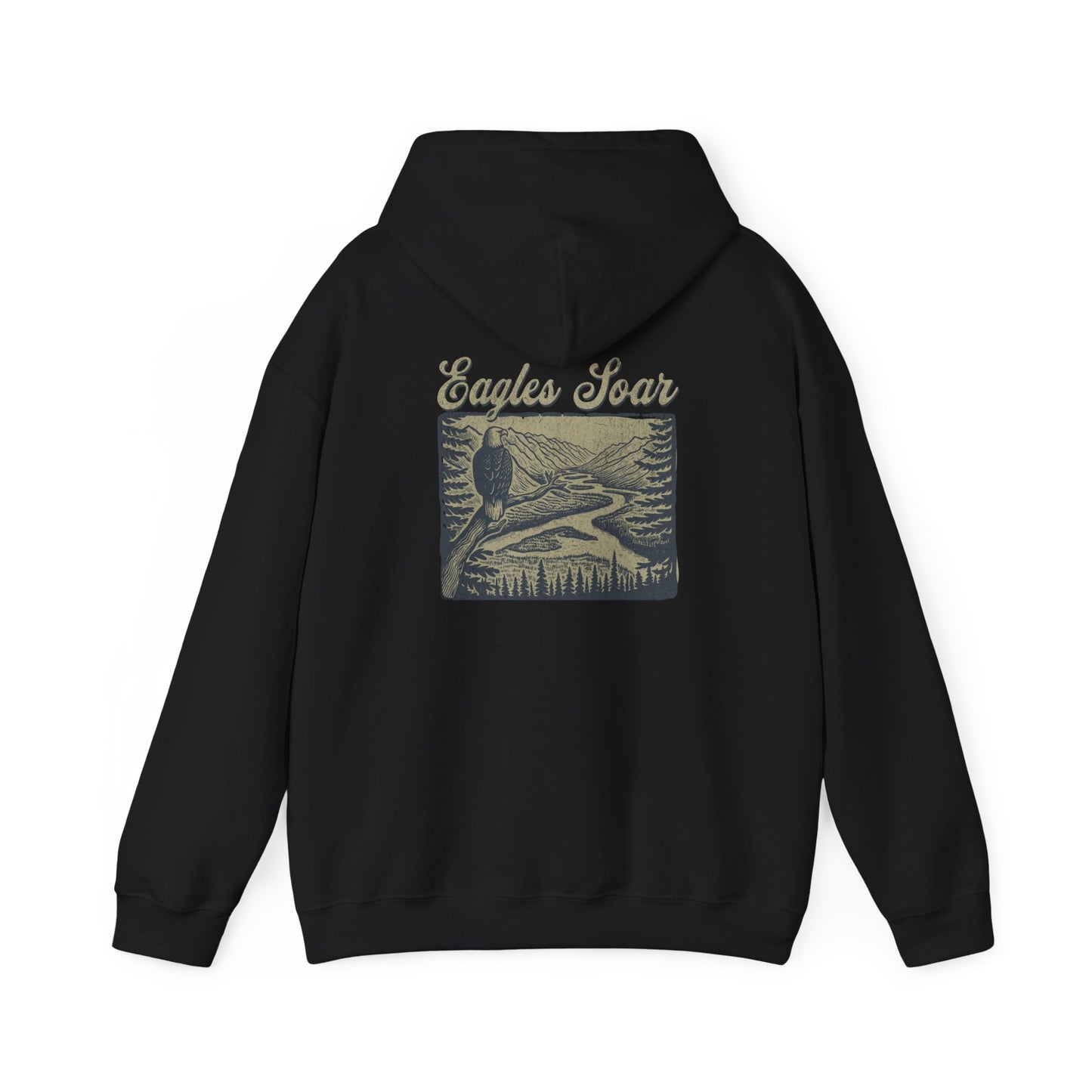 The Nerdy Birder - Eagle Soars Back Design Unisex Hoodie - Cozy Sweatshirt for Nature Lovers