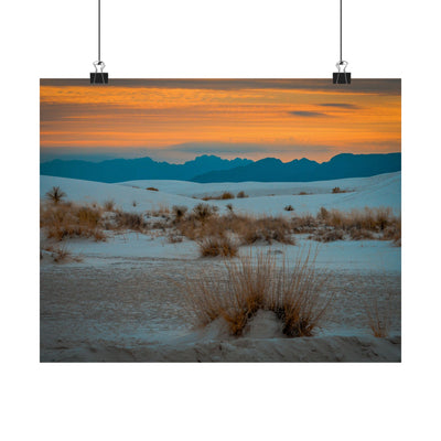 Desert Sunset Matte Poster | White Sands Tranquil Wall Art for Nature Lovers