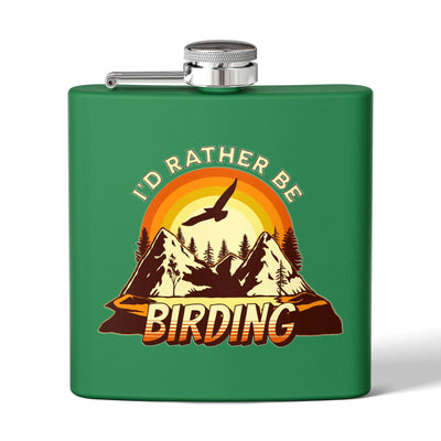 I'd Rather Be Birding Stainless Steel Flask, 6oz