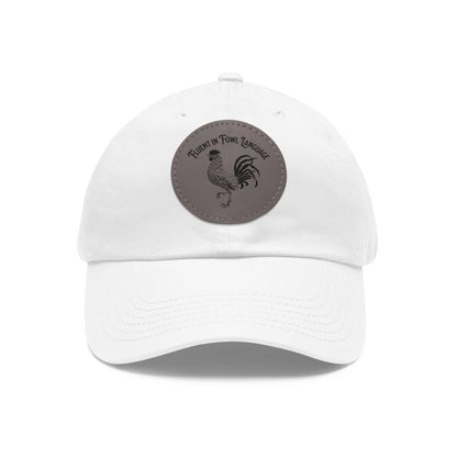 The Nerdy Birder - "Fluent in Fowl Language"  Dad Hat, Leather Patch Cap, Perfect Gift for Dads, Nature Lovers, Casual Style Cap, Summer Accessories
