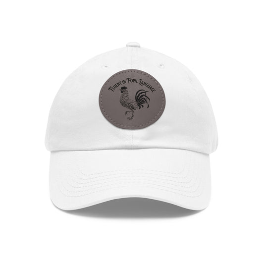 The Nerdy Birder - "Fluent in Fowl Language"  Dad Hat, Leather Patch Cap, Perfect Gift for Dads, Nature Lovers, Casual Style Cap, Summer Accessories