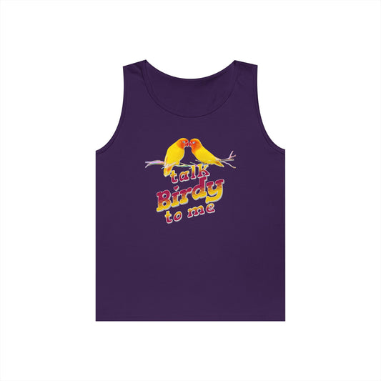 Talk Birdy To Me Tank Top, Gift for Bird Lovers, Unisex Summer Wear, Nature Lover's Apparel, Fun Casual Tank
