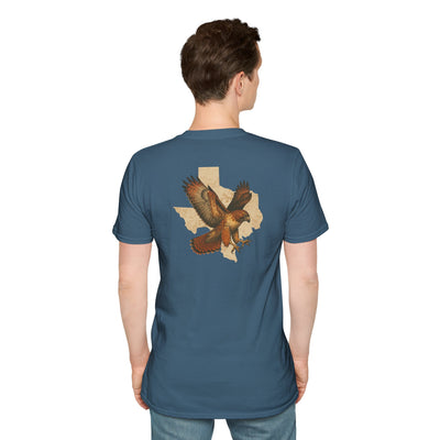 Texas Red-Tailed Hawk on the back of the T-Shirt