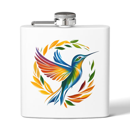 Hummingbird Rainbow Stainless Steel Flask - 6oz