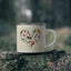 Heart of Birds Enamel Camping Mug - Nature Lover Gift, Outdoor Adventure Drinkware