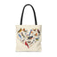 Heart of Birds Tote Bag - Natural color - Heart Design for Nature Enthusiasts