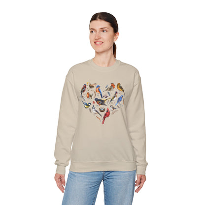 Bird Heart Graphic Unisex Crewneck Sweatshirt
