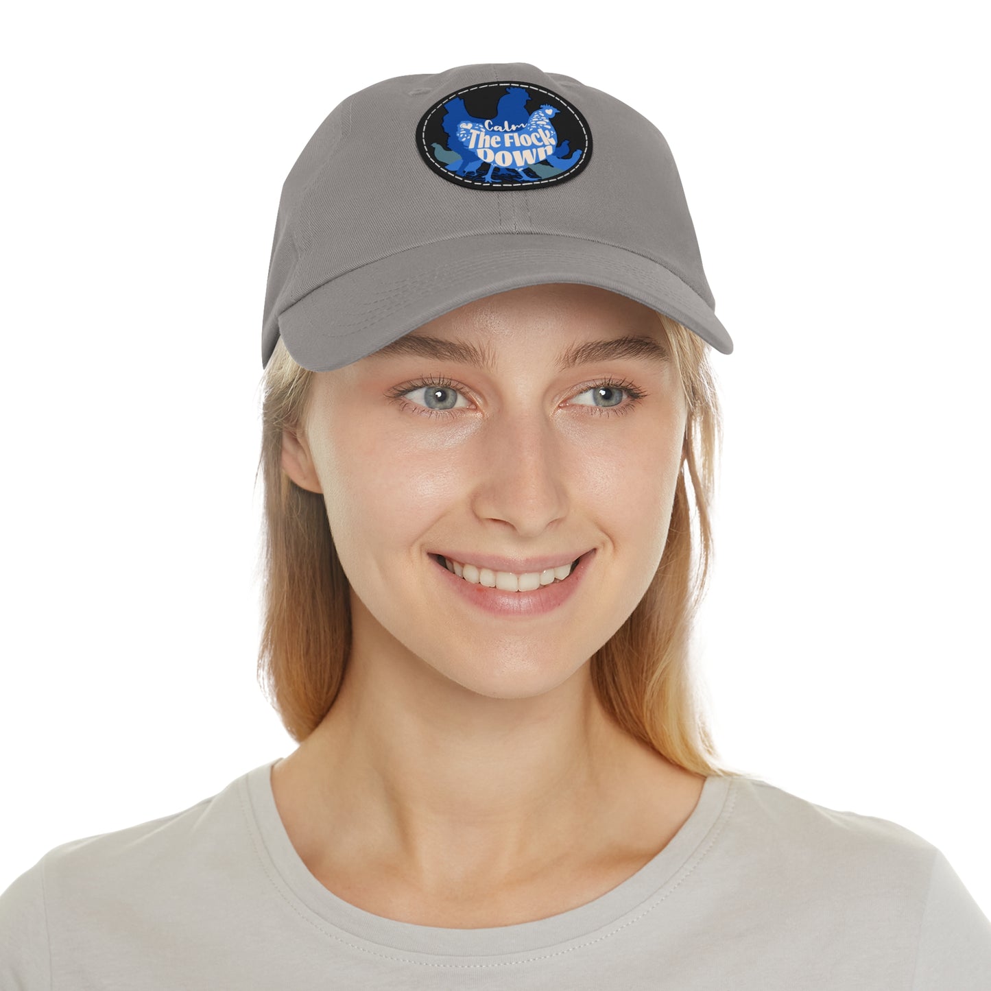 The Nerdy Birder - "Calm The Flock Down" Dad Hat, Leather Patch Cap, Perfect Gift for Dads, Nature Lovers, Casual Style Cap, Summer Accessories