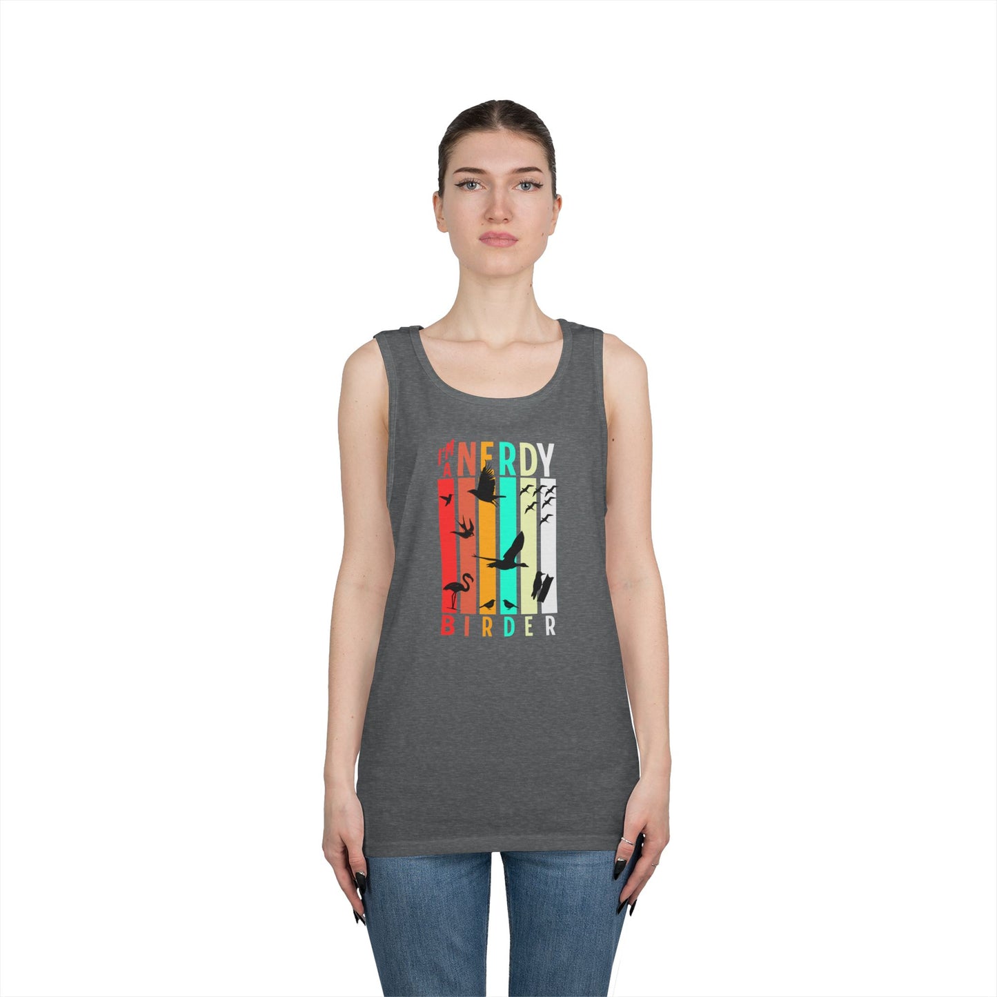 I'm A Nerdy Birder Tank Top, Gift for Bird Lovers, Unisex Summer Wear, Nature Lover's Apparel, Fun Casual Tank