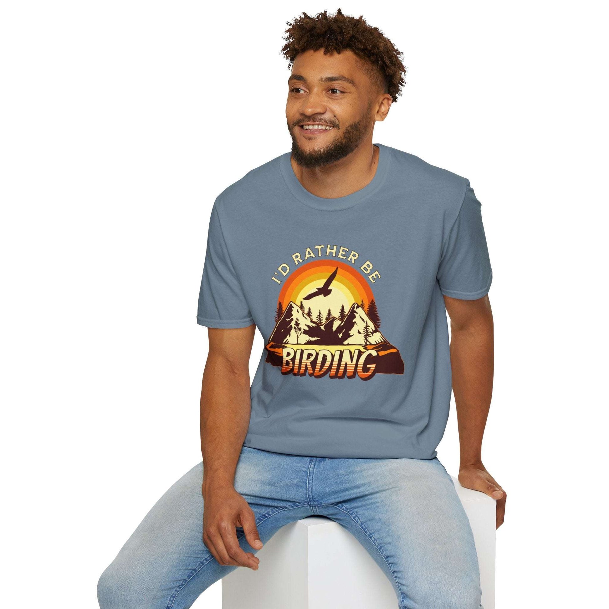 I'd Rather Be Birding Unisex Softstyle T-Shirt - Perfect for Birdwatchers