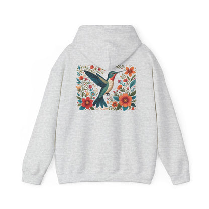 Hummingbird in Bloom Hoodie Back Design - Cozy Sweatshirt for Nature Lovers