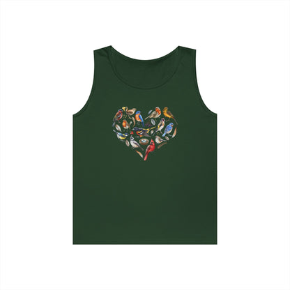 I'm A Nerdy Birder Bird Heart Tank Top, Gift for Bird Lovers, Unisex Summer Wear, Nature Lover's Apparel, Fun Casual Tank
