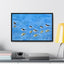 Serene Bird Reflection Canvas Wrap - Horizontal Wall Art for Nature Lovers