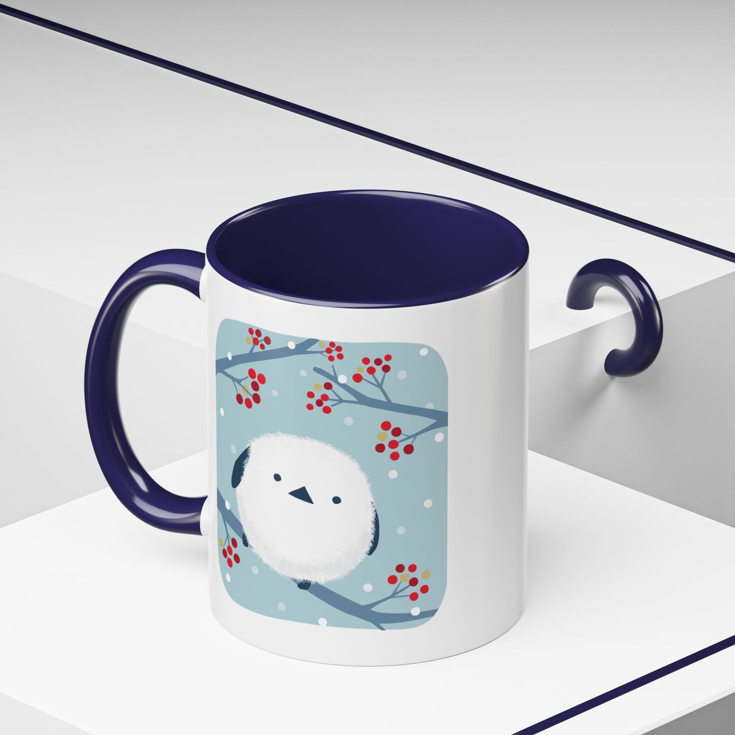 Cute Bird & Cherry Blossom Accent Coffee Mug - 11oz & 15oz