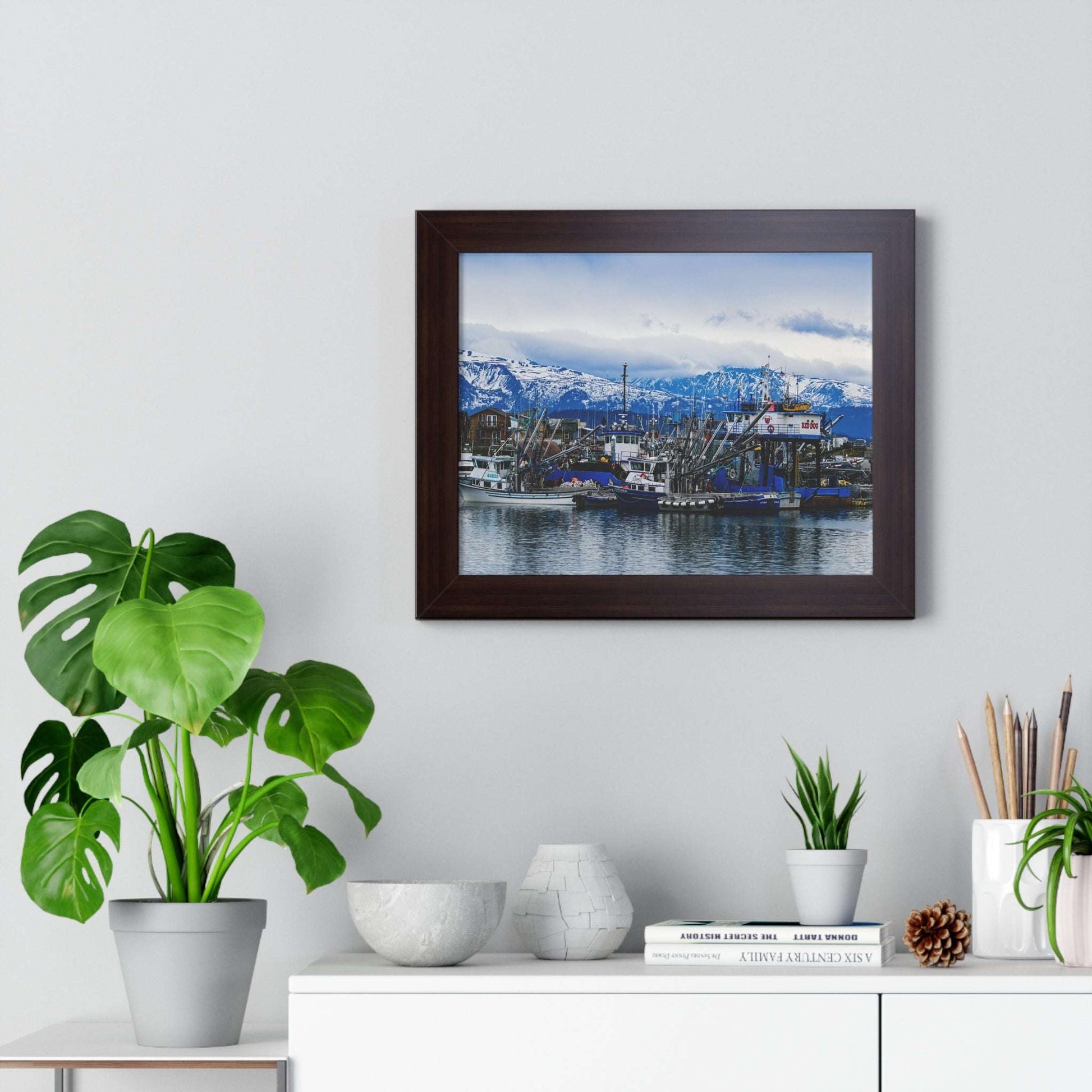 Scenic Harbor Framed Horizontal Poster - Nautical Wall Art for Home Decor