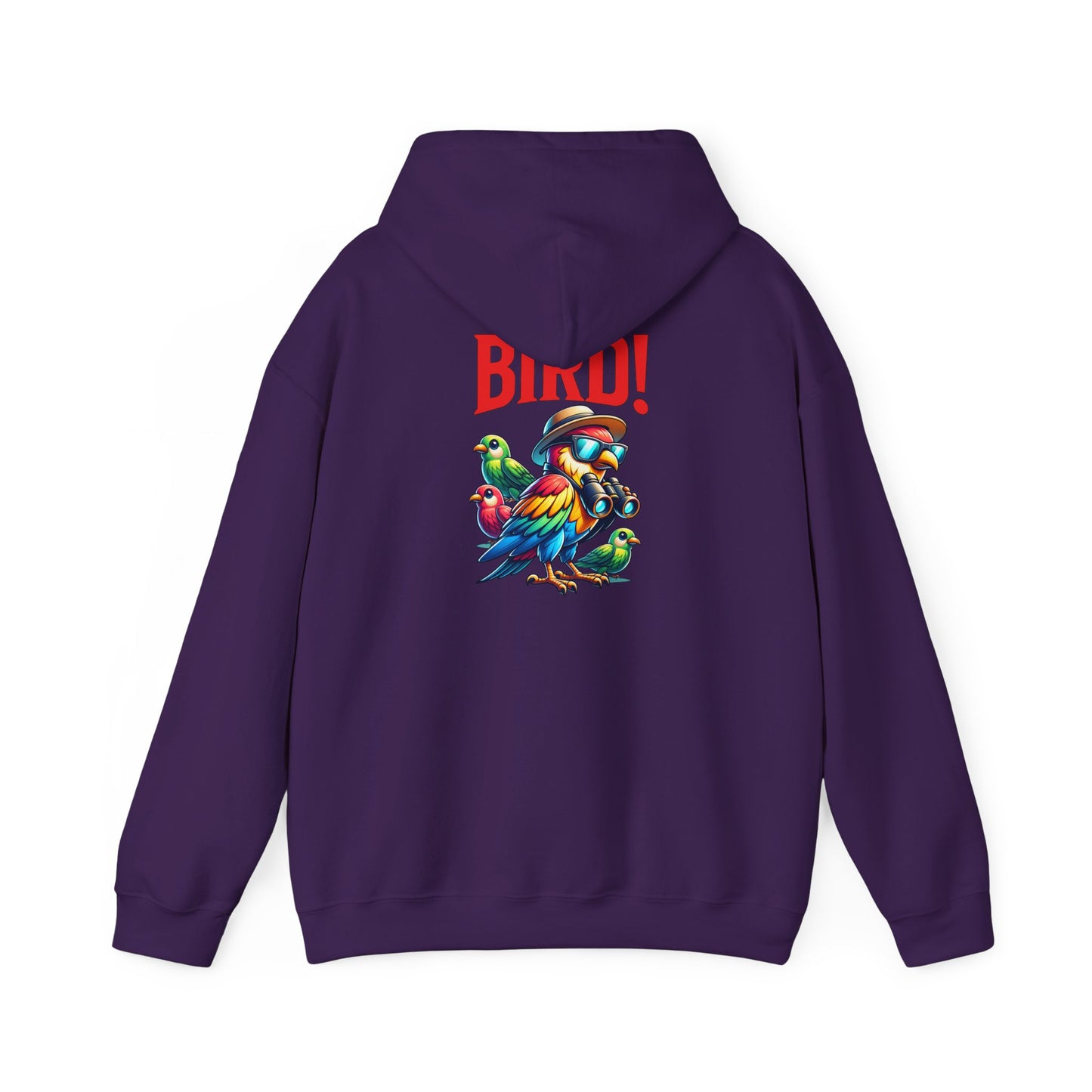 The Nerdy Birder - "Bird!" Back Design Unisex Hoodie - Cozy Sweatshirt for Nature Lovers