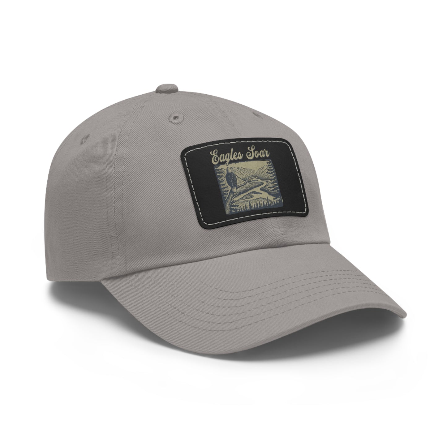 Eagles Soar Dad Hat with Leather Patch, Casual Cap for Bird Lovers, Unique Gift for Birdwatching, Outdoor Adventure Hat, Unisex