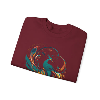 Elegant Peacock Design Unisex Crewneck Sweatshirt