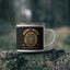 Wisdom’s Whisper Enamel Camping Mug - Owl Design for Nature Lovers