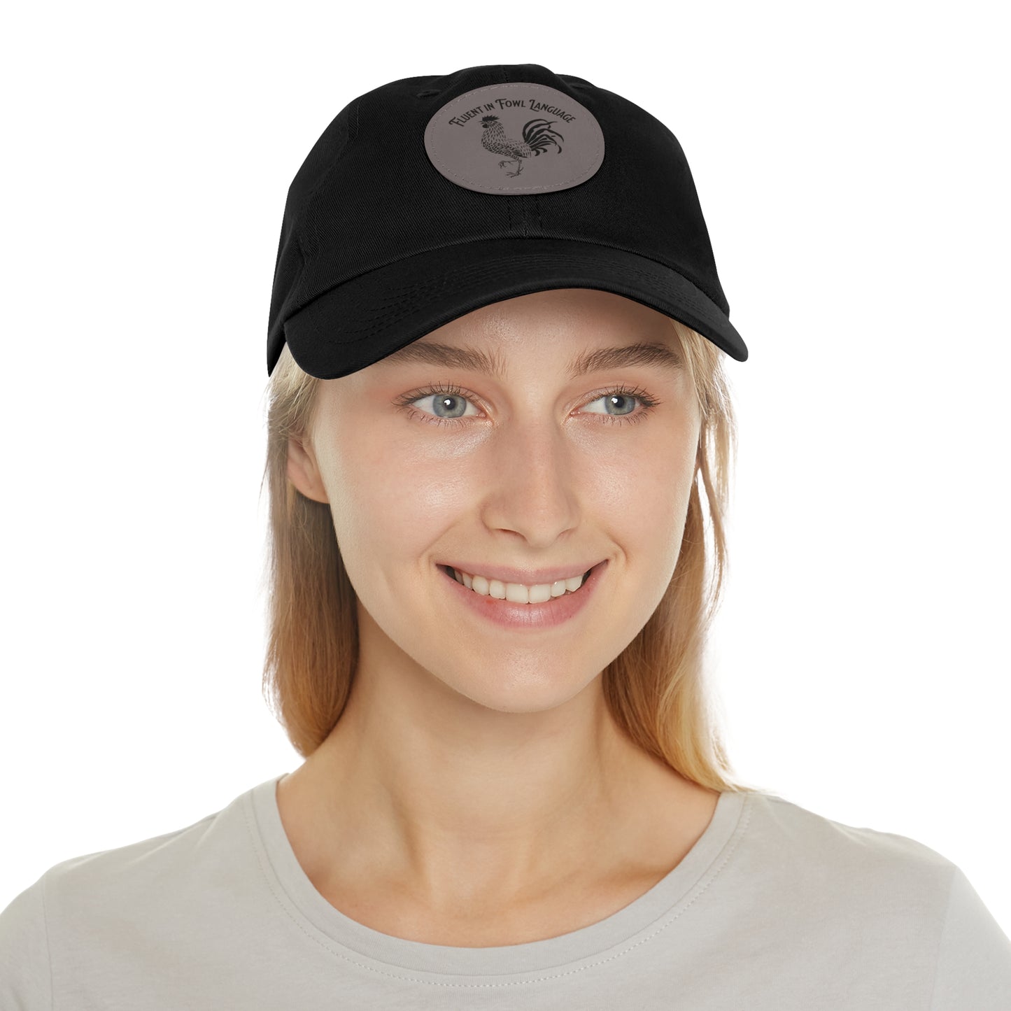 The Nerdy Birder - "Fluent in Fowl Language"  Dad Hat, Leather Patch Cap, Perfect Gift for Dads, Nature Lovers, Casual Style Cap, Summer Accessories