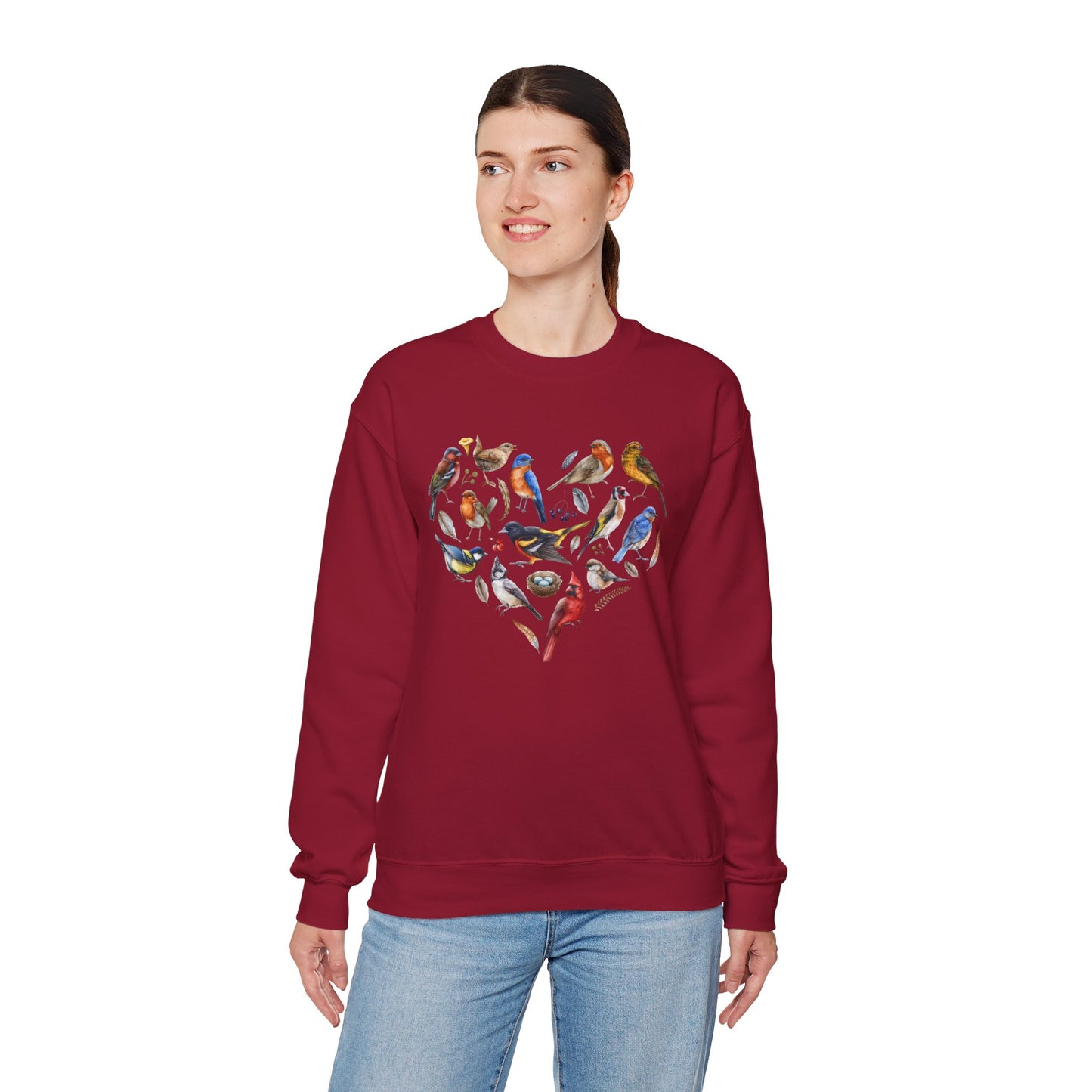 Bird Heart Graphic Unisex Crewneck Sweatshirt