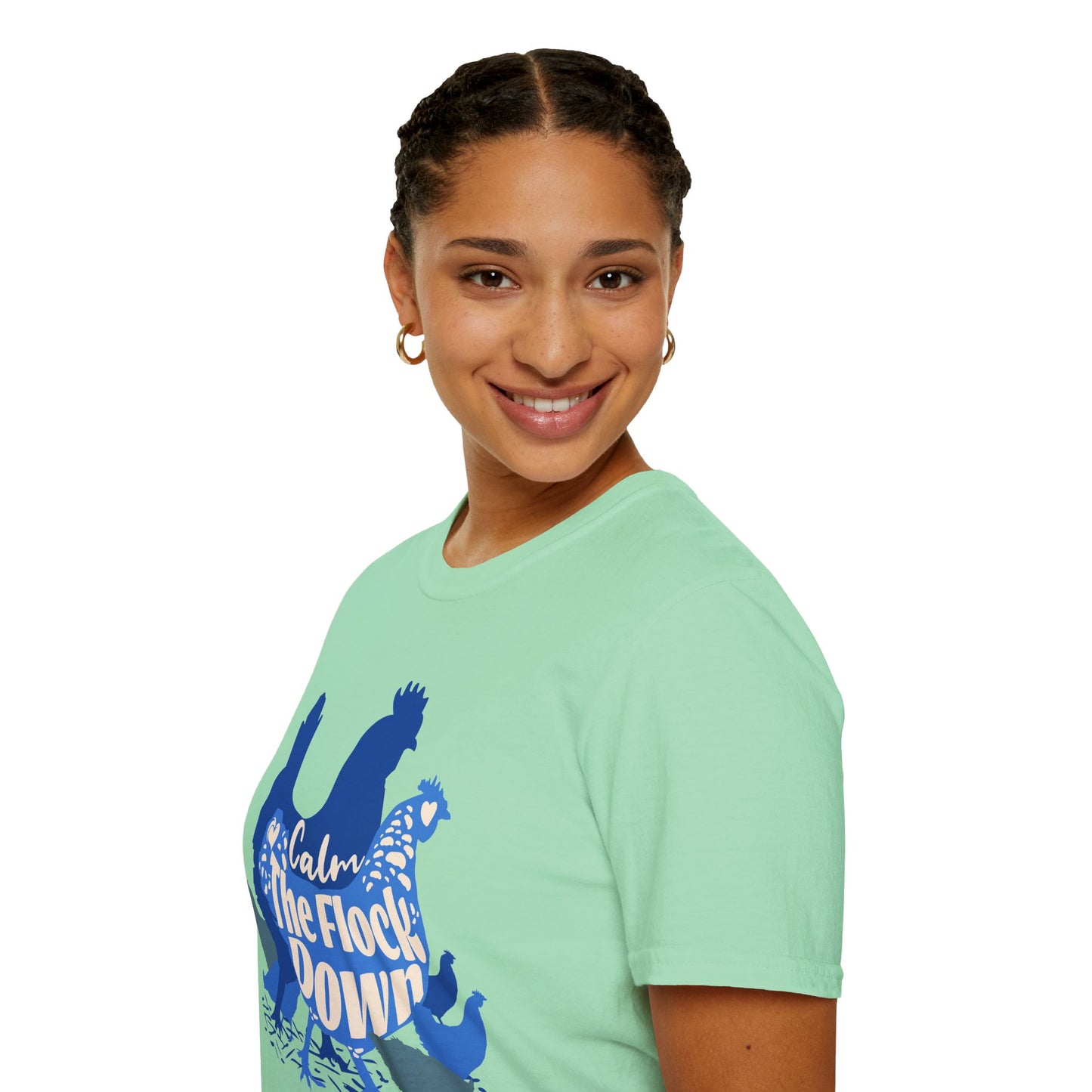 Calm The Flock Down Unisex Softstyle T-Shirt - Retro Vibe Tee for Casual Wear
