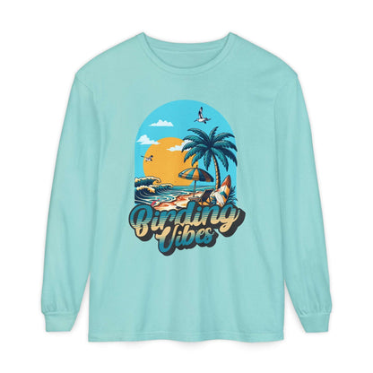 Birding Vibes Comfort Long Sleeve T-Shirt for Beach Lovers