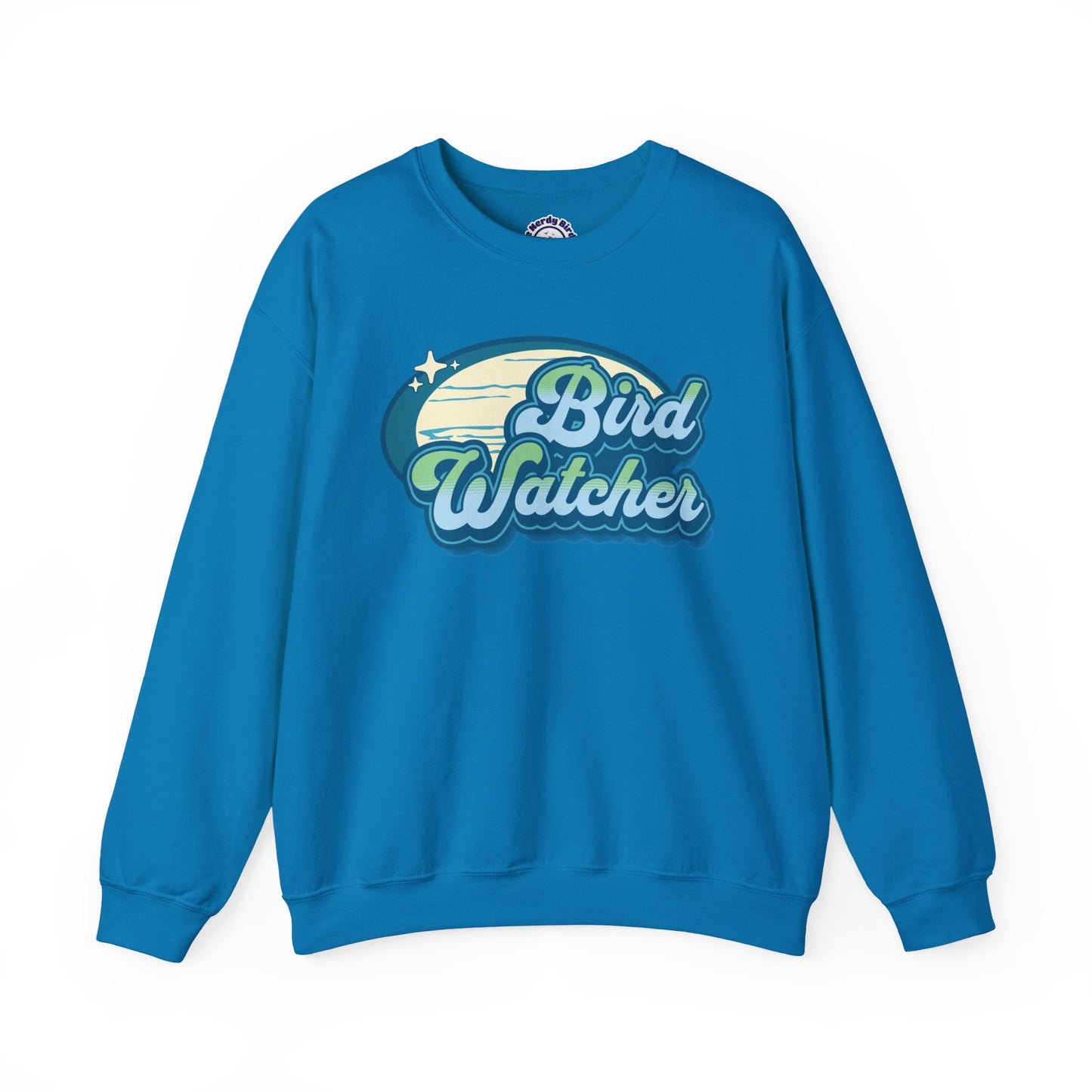Bird Watcher Teal Graphic Unisex Crewneck Sweatshirt