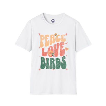 Peace Love Birds Unisex Softstyle T-Shirt - Retro Vibe Tee for Casual Wear