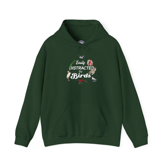 The Nerdy Birder - Easily Distracted by Birds Unisex Hoodie - Cozy Sweatshirt for Nature Lovers