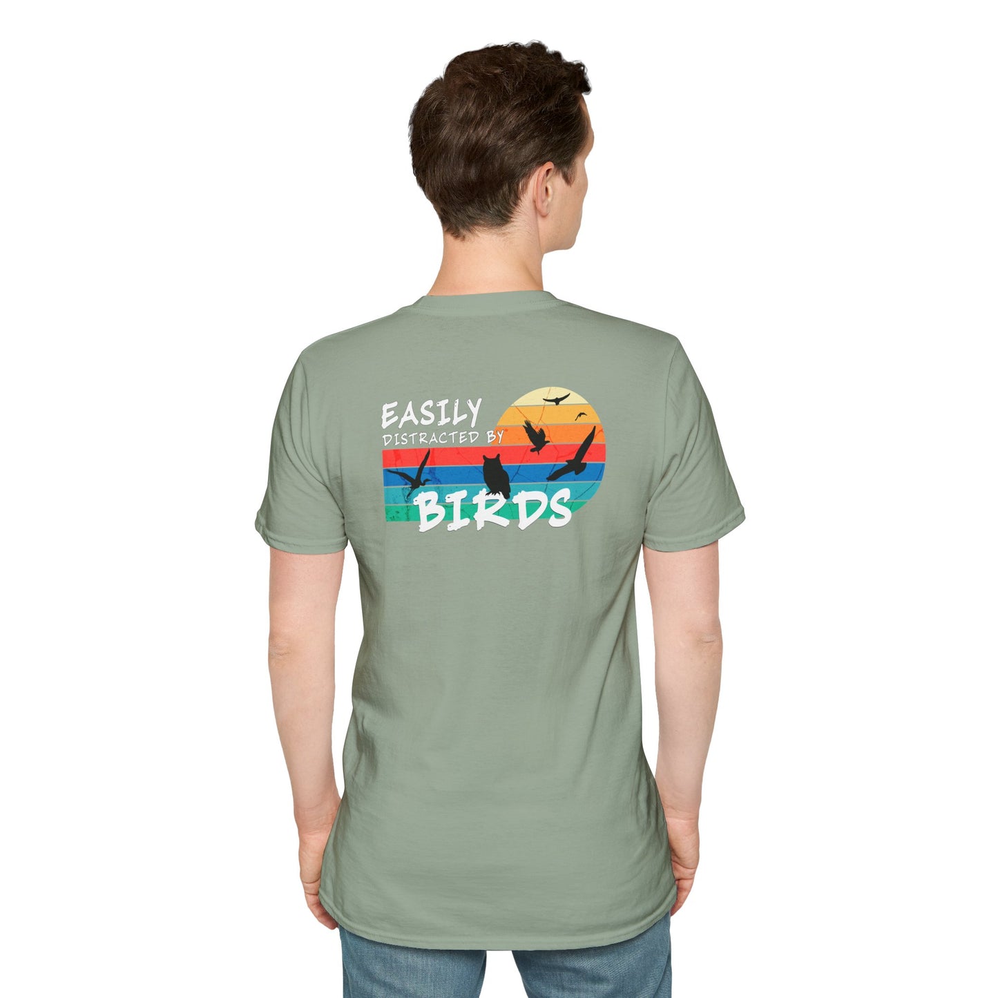 Easily Distracted by Birds – Sunset Back Graphic T-Shirt