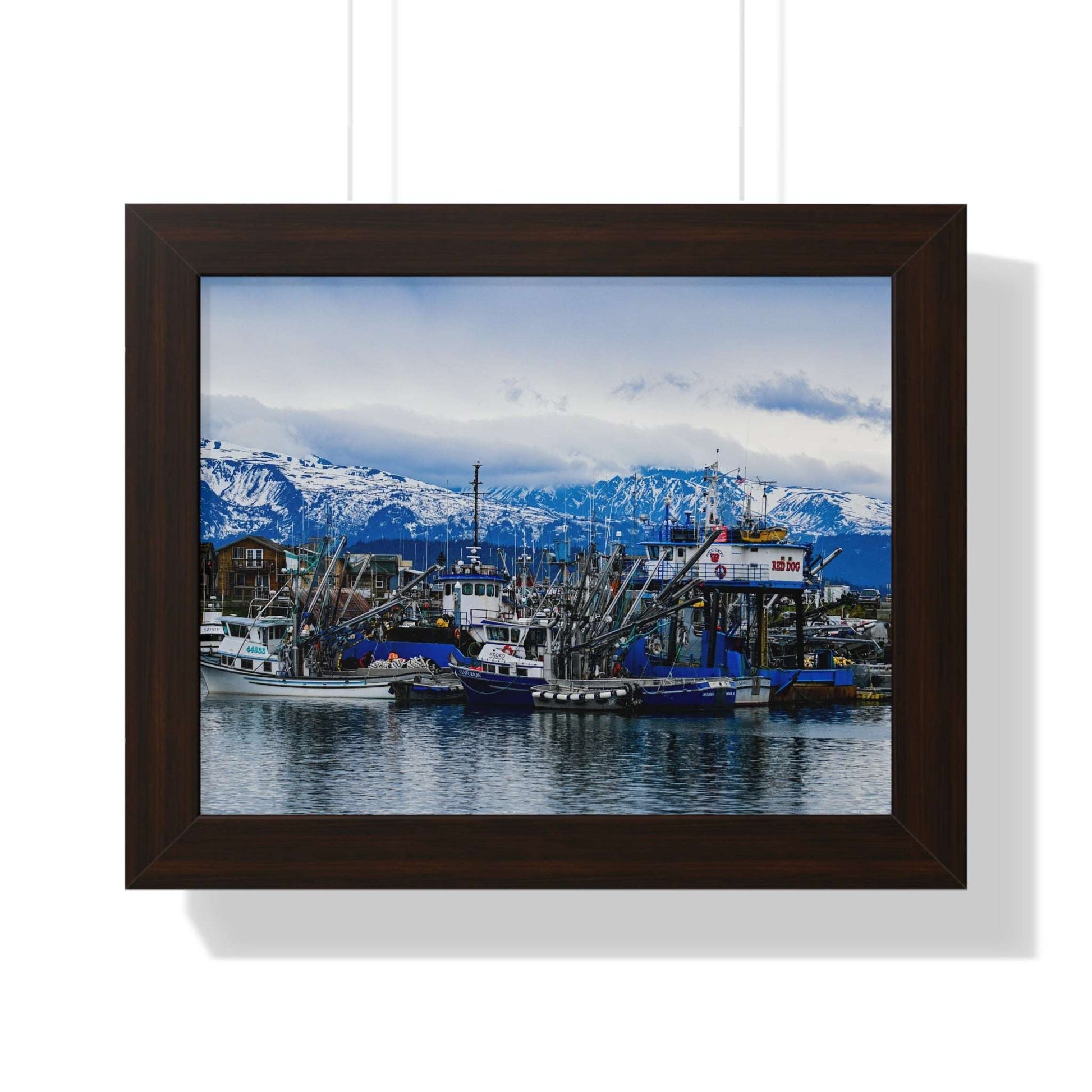 Scenic Harbor Framed Horizontal Poster - Nautical Wall Art for Home Decor