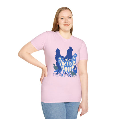 Calm The Flock Down Unisex Softstyle T-Shirt - Retro Vibe Tee for Casual Wear