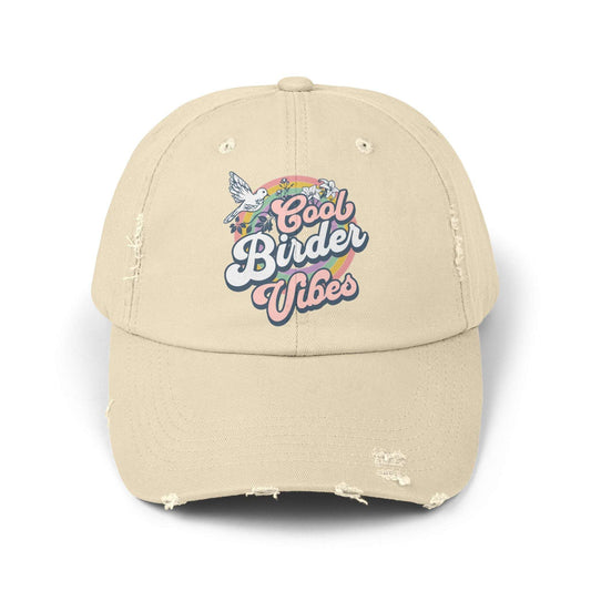 The Nerdy Birder Cool Birder Vibes Vintage Style Hat - Unisex Distressed Cap