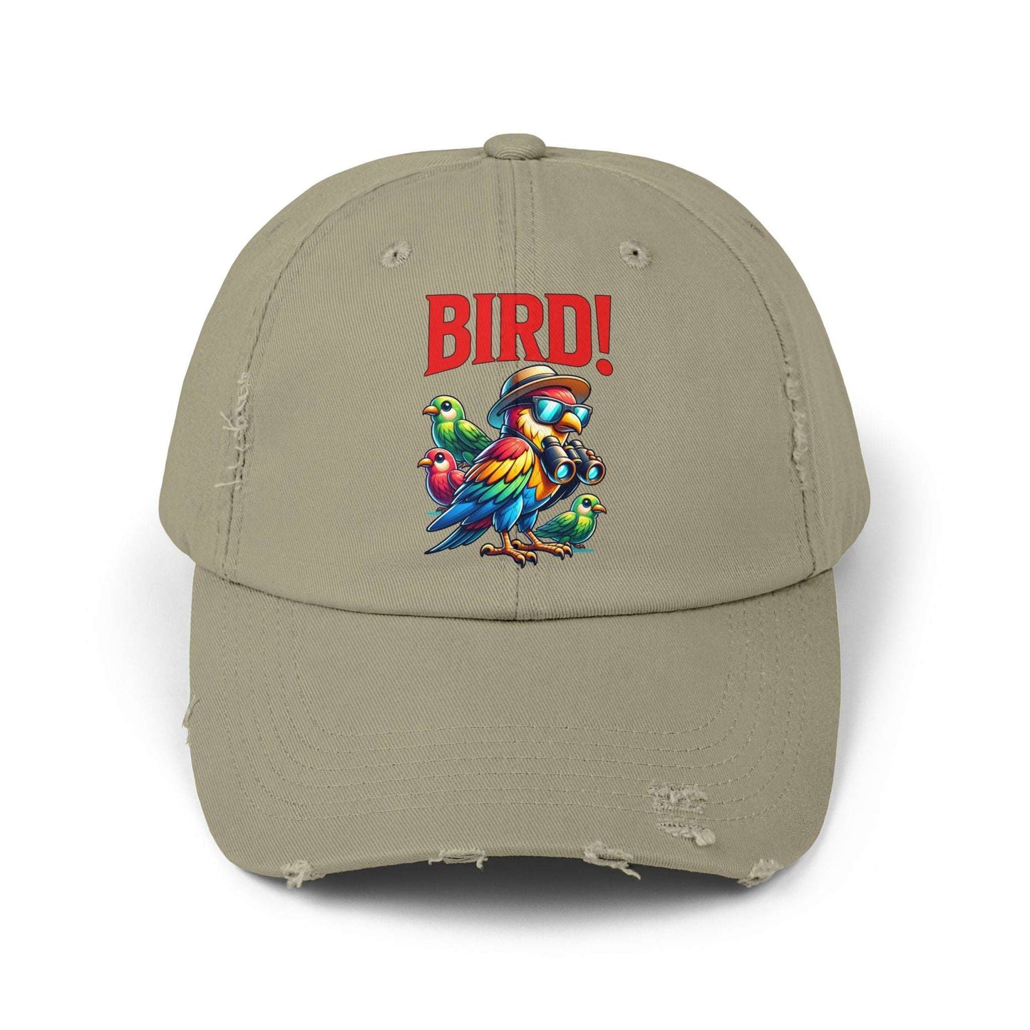 The Nerdy Birder BIRD! Vintage Style Hat - Unisex Distressed Cap